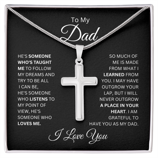 To My Dad | I Am Grateful To Have You As My Dad - Artisan Cross Necklace