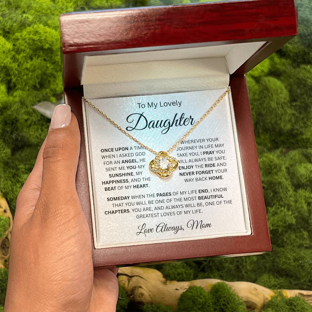 Gift For Daughter | "Once Upon A Time, When I Asked God For An Angel He Sent Me You" | Necklace From Mom