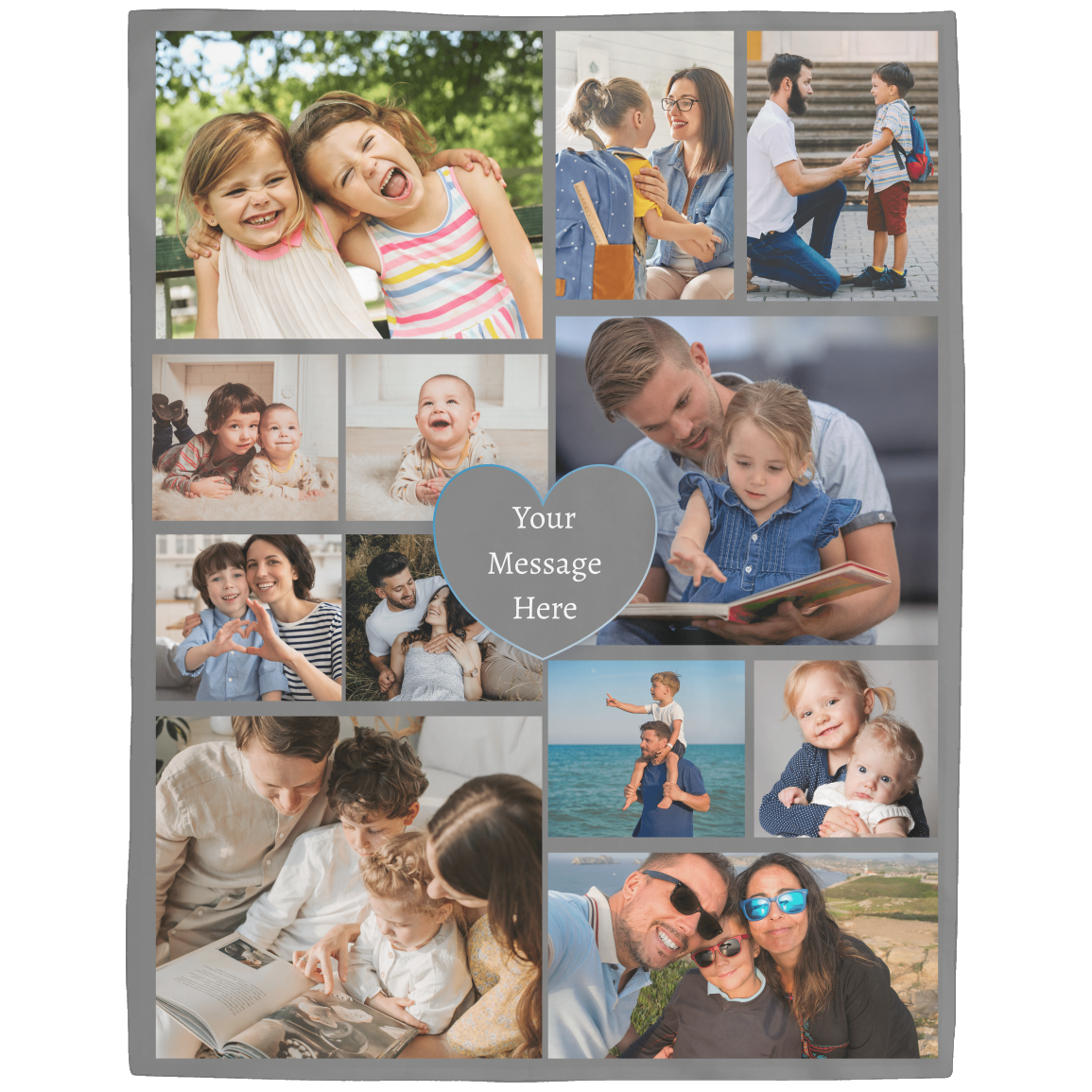 Custom Photo Blanket Collage, Picture Blanket With Text, Memorial Blanket, Birthday, Anniversary, Any Occasion Or Just Because Gift, Family Blanket