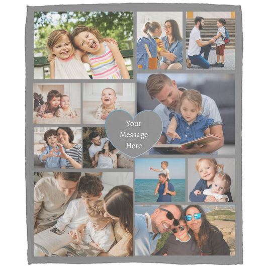 Custom Photo Blanket Collage, Picture Blanket With Text, Memorial Blanket, Birthday, Anniversary, Any Occasion Or Just Because Gift, Family Blanket