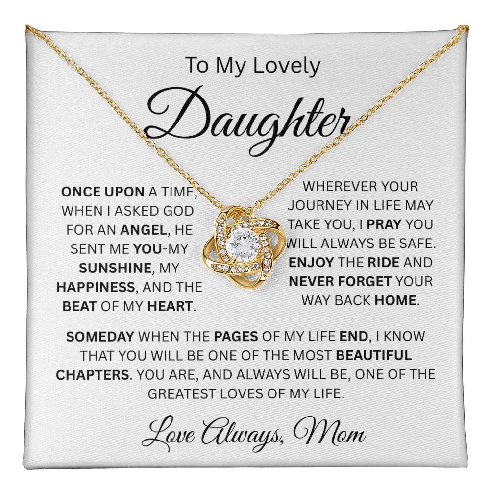 Gift For Daughter | "Once Upon A Time, When I Asked God For An Angel He Sent Me You" | Necklace From Mom