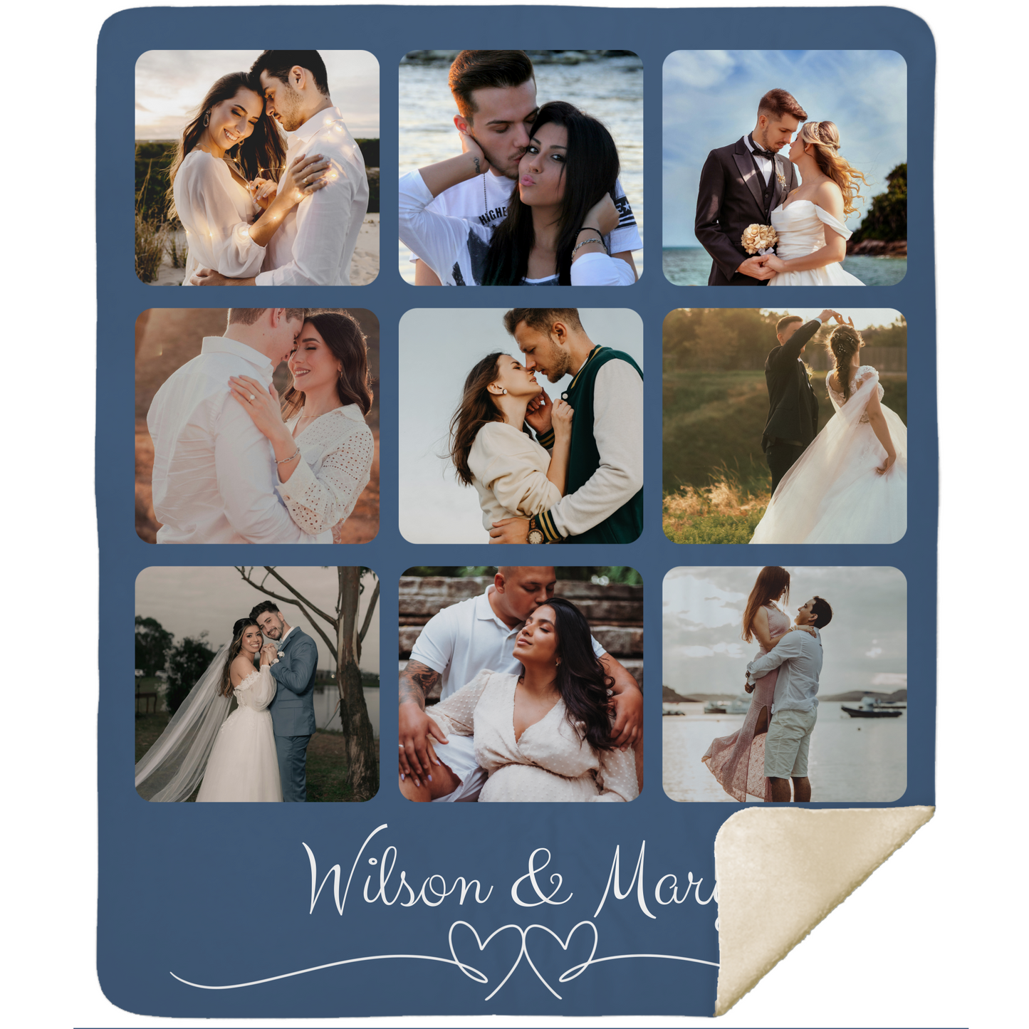 Custom Photo Blanket Collage, Picture Blanket With Text, Memorial Blanket, Friend Couples Gift, Birthday Anniversary Gift, Family Blanket