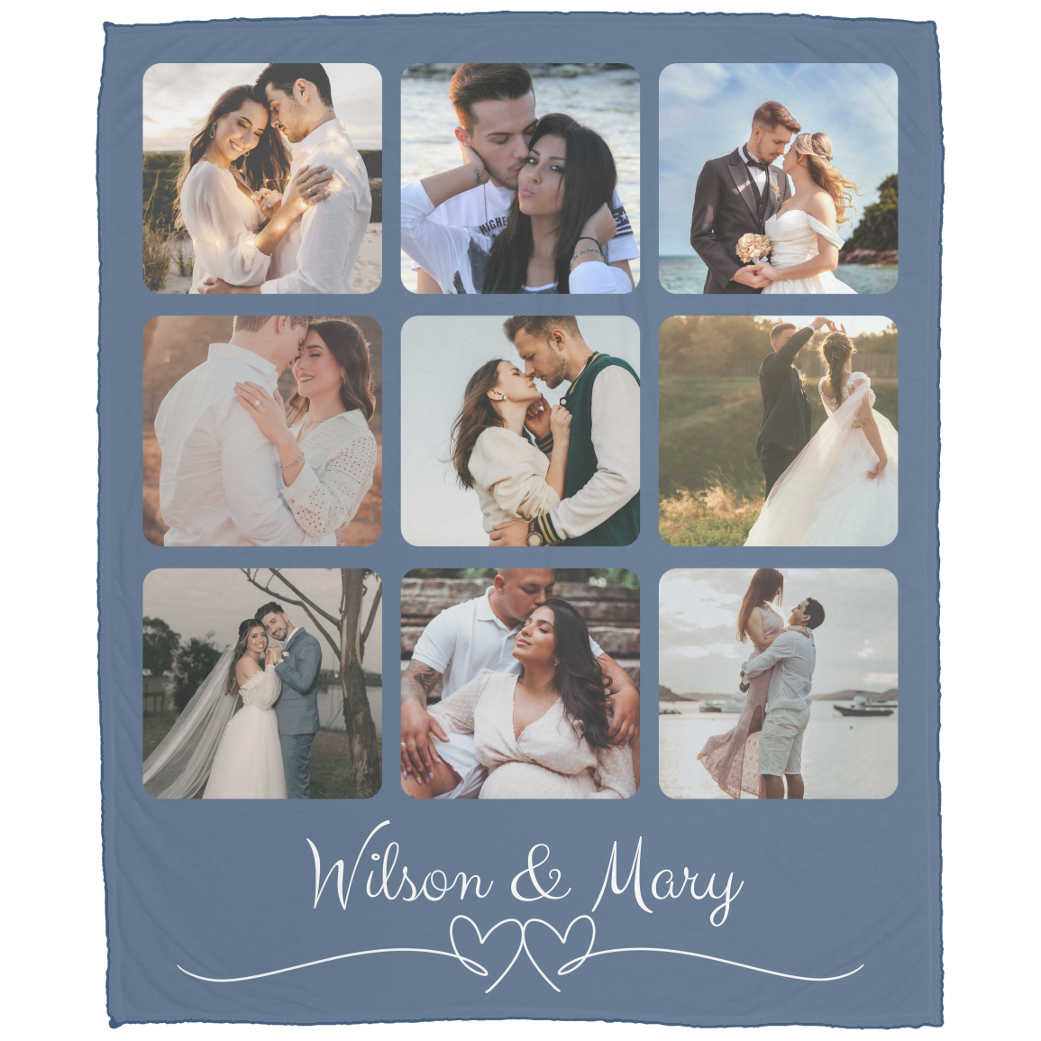 Custom Photo Blanket Collage, Picture Blanket With Text, Memorial Blanket, Friend Couples Gift, Birthday Anniversary Gift, Family Blanket