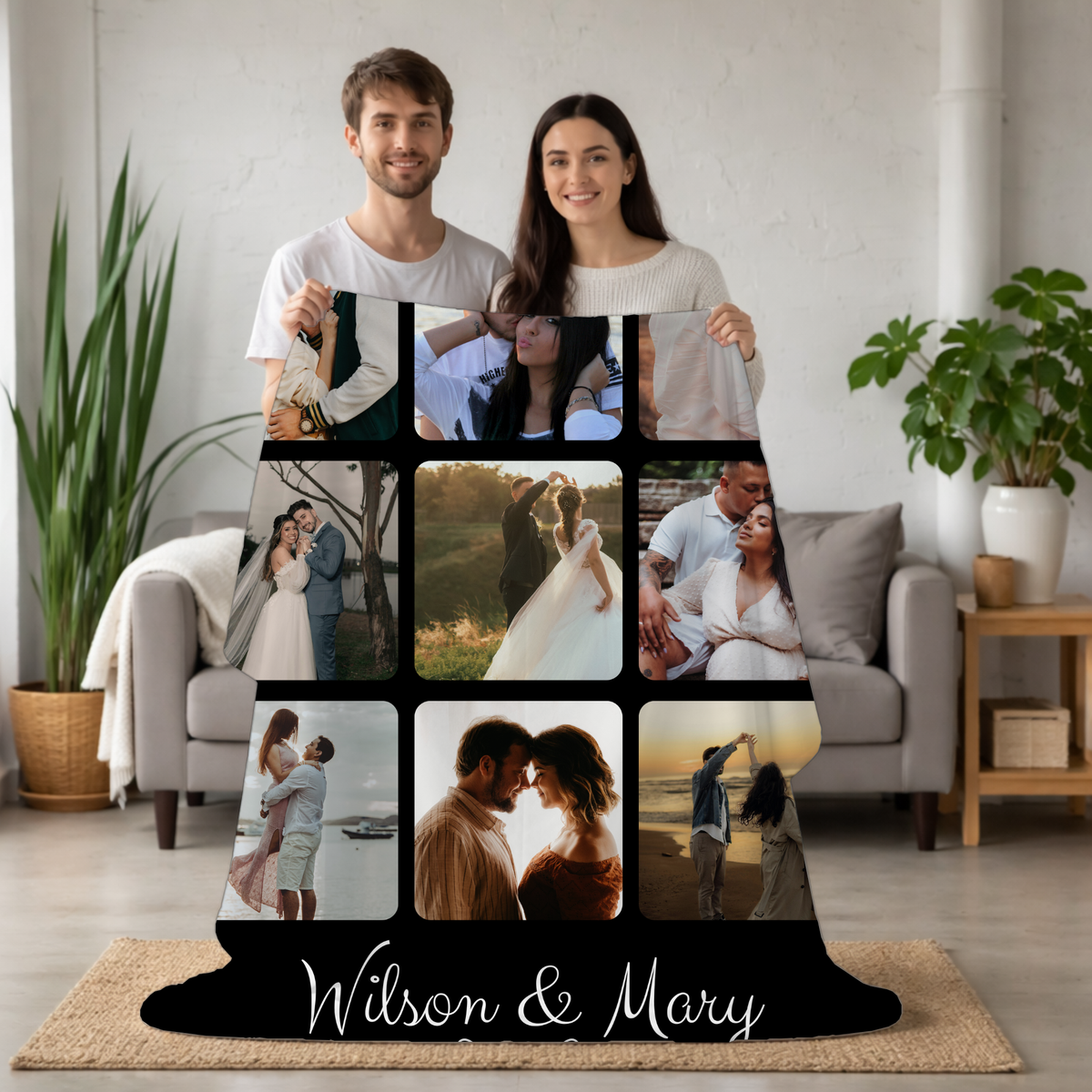 Personalized 9-Photo Collage Blanket | Fleece or Sherpa