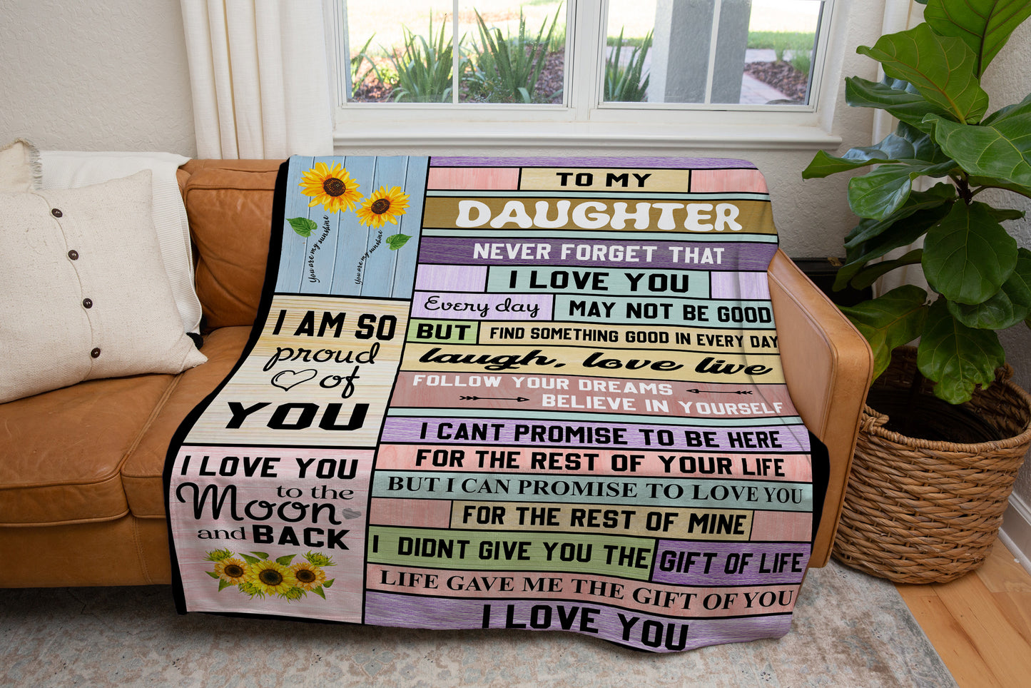To My Daughter, Never Forget That I Love You - Blanket