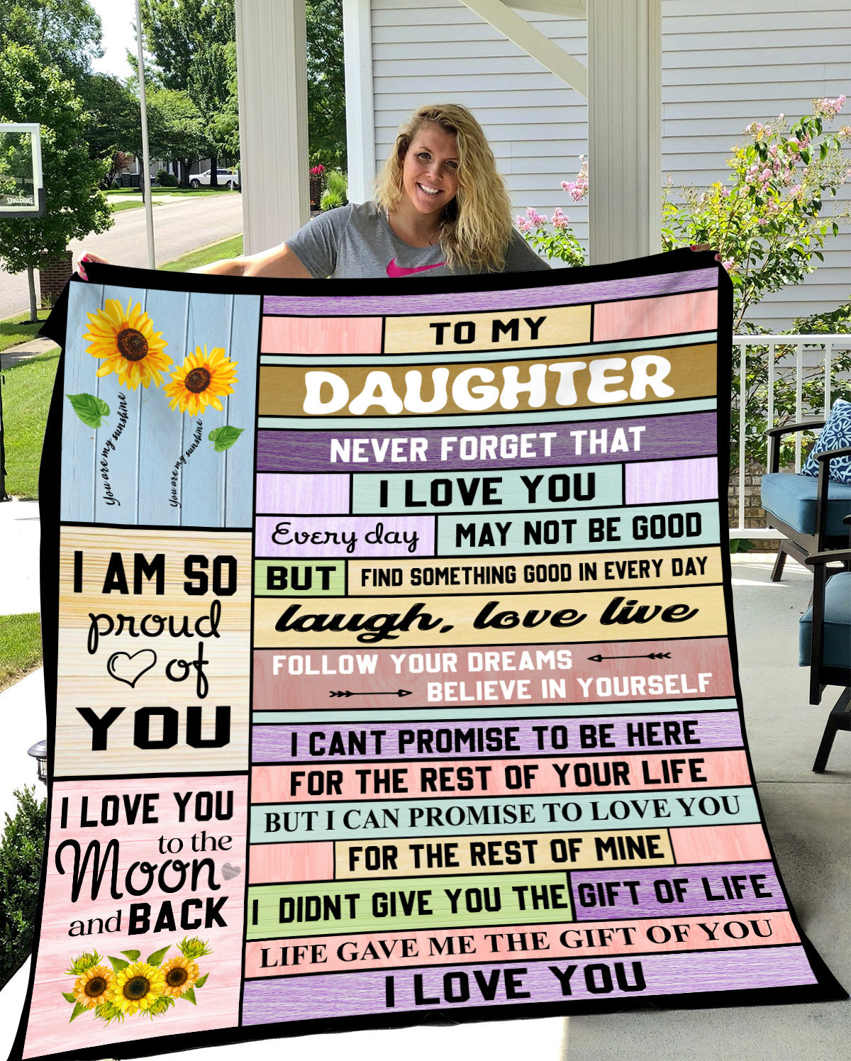 To My Daughter, Never Forget That I Love You - Blanket