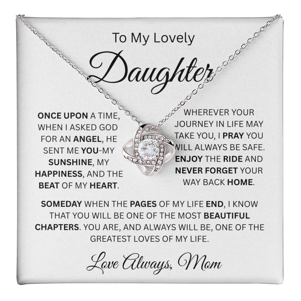 Gift For Daughter | "Once Upon A Time, When I Asked God For An Angel He Sent Me You" | Necklace From Mom