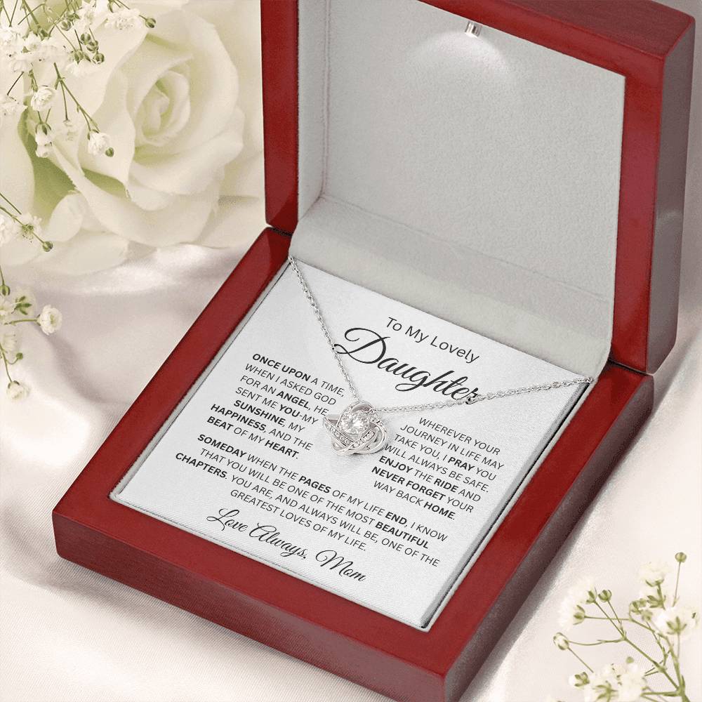 Gift For Daughter | "Once Upon A Time, When I Asked God For An Angel He Sent Me You" | Necklace From Mom