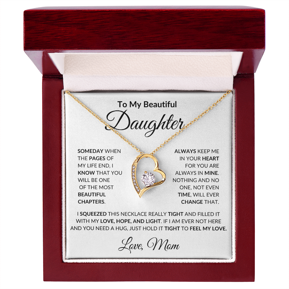 To My Beautiful Daughter | Always Keep Me In Your Heart For You Are Always In Mine | Forever Love Necklace