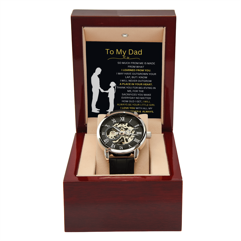 To My Dad, I Love You Forever & Always | Men's Openwork Watch