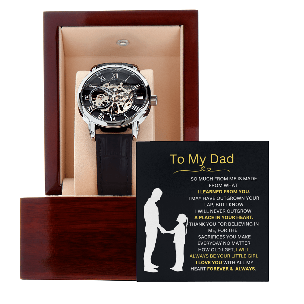 To My Dad, I Love You Forever & Always | Men's Openwork Watch