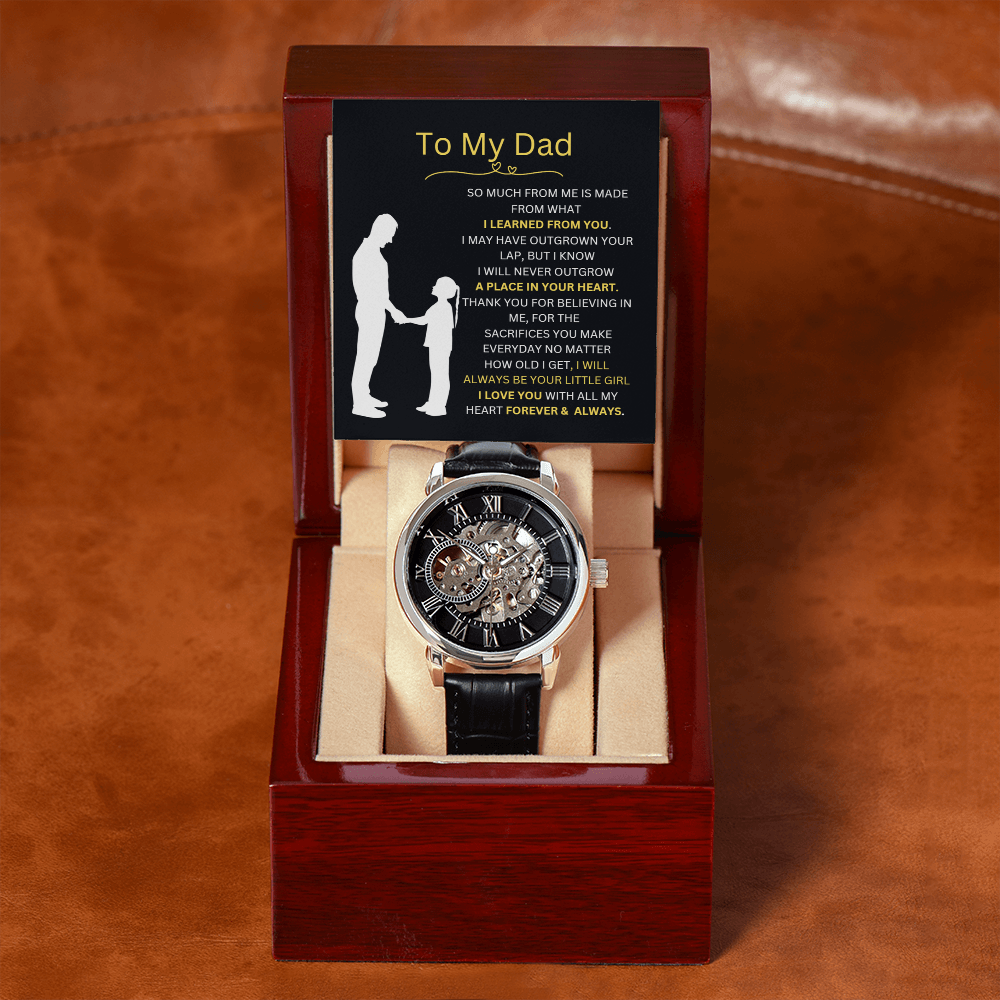 To My Dad, I Love You Forever & Always | Men's Openwork Watch