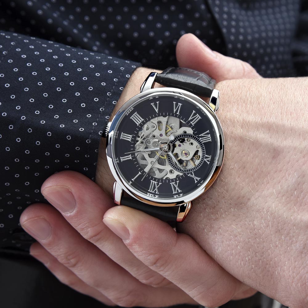 To My Dad, I Love You Forever & Always | Men's Openwork Watch