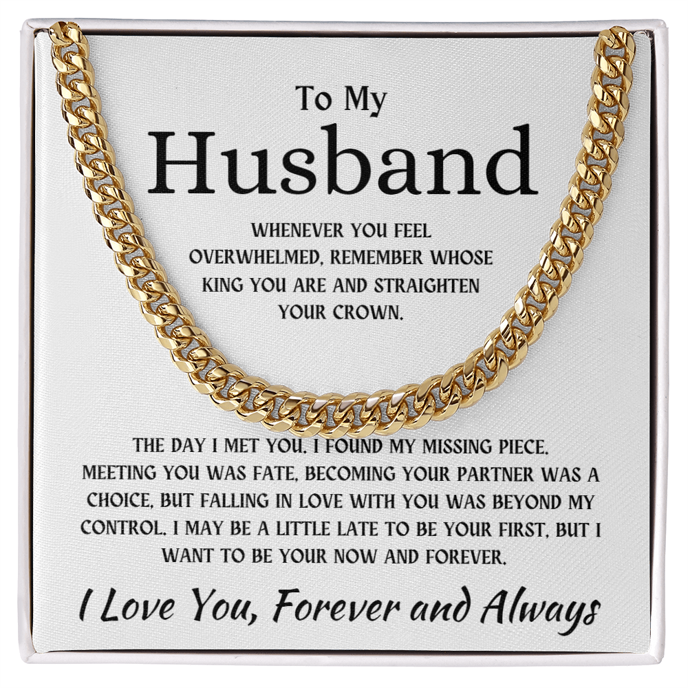 To My Husband | I Love You Forever and Always - Cuban Link Chain