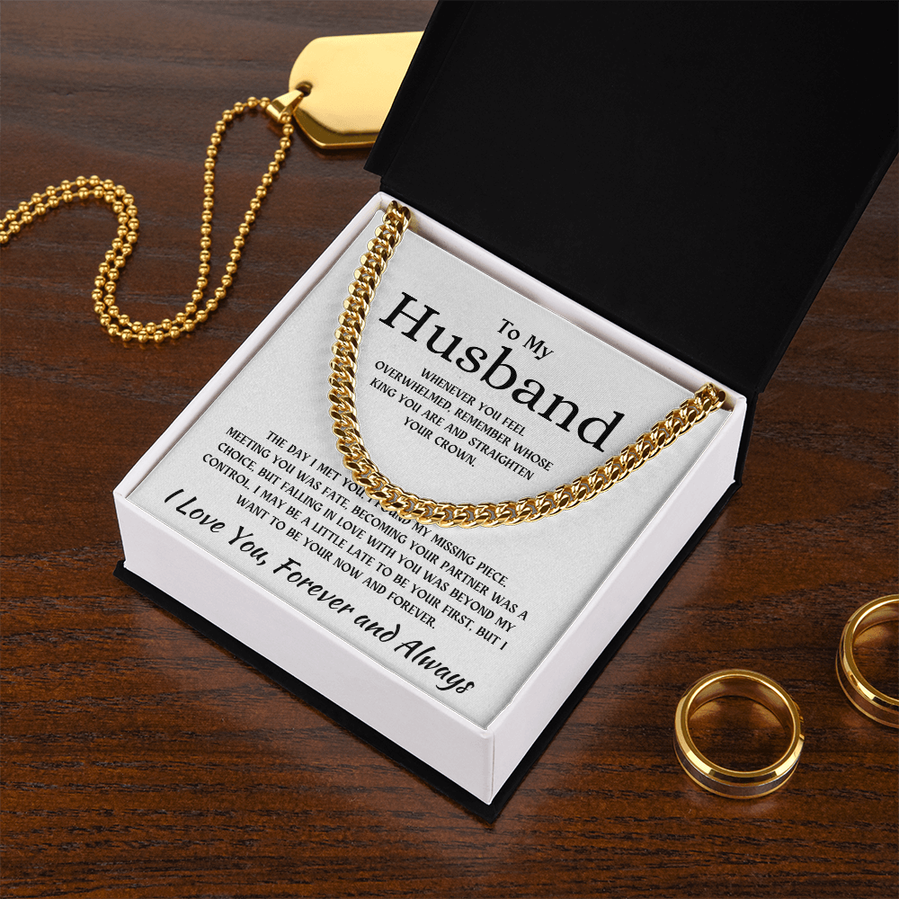 To My Husband | I Love You Forever and Always - Cuban Link Chain