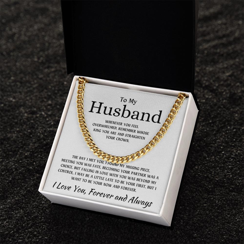 To My Husband | I Love You Forever and Always - Cuban Link Chain