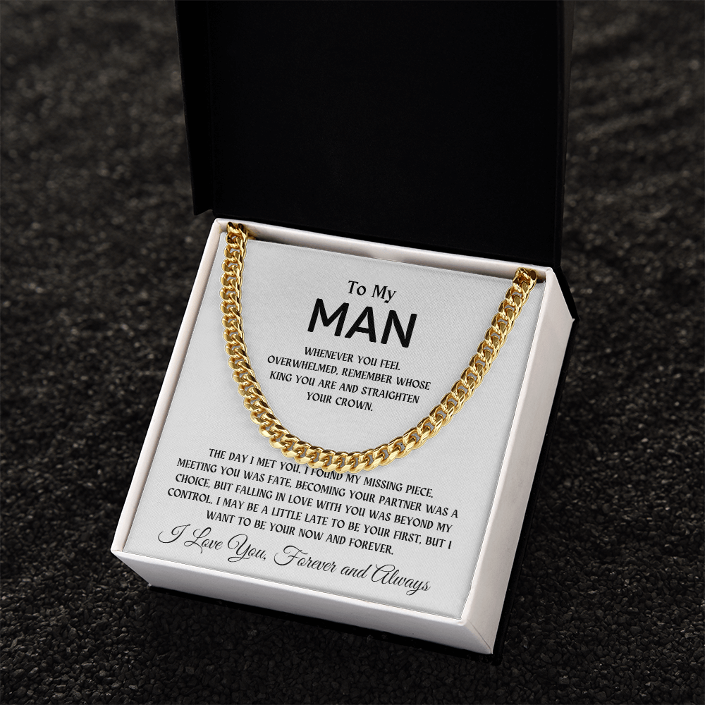 To My Man, The Day I Met You I Found My Missing Peace | Cuban Chain Necklace