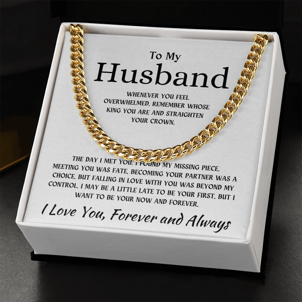To My Husband | I Love You Forever and Always - Cuban Link Chain