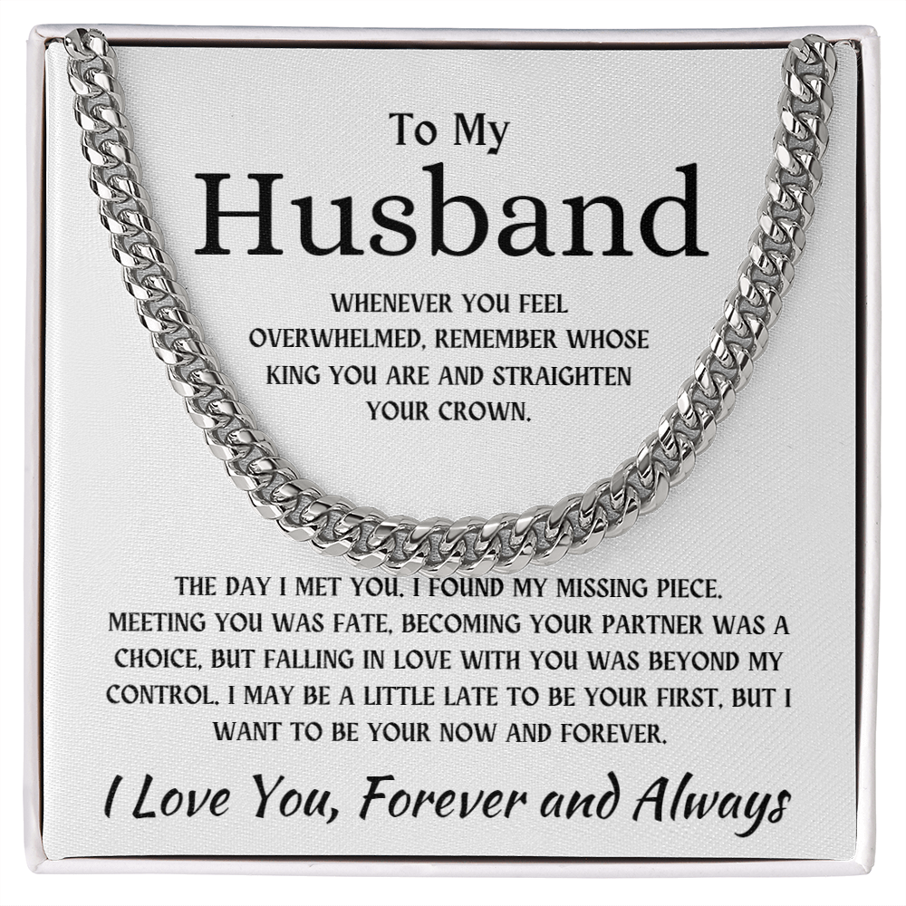 To My Husband | I Love You Forever and Always - Cuban Link Chain