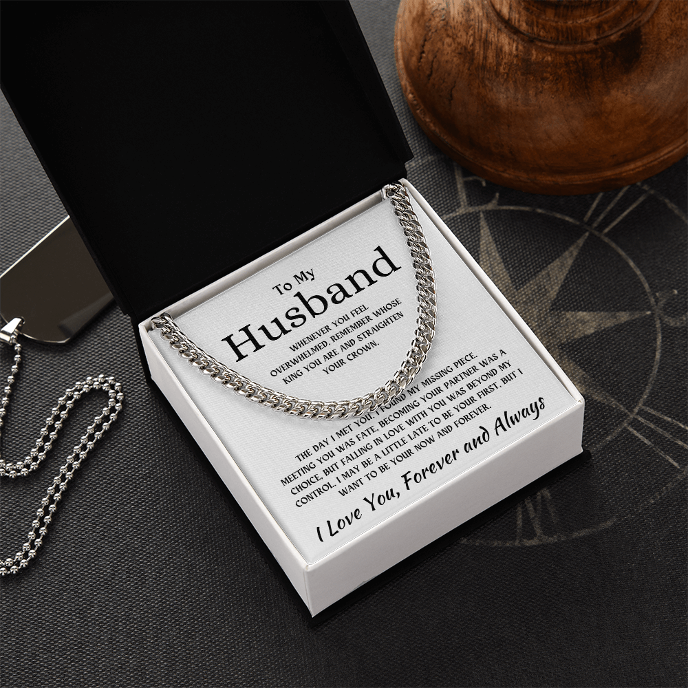 To My Husband | I Love You Forever and Always - Cuban Link Chain