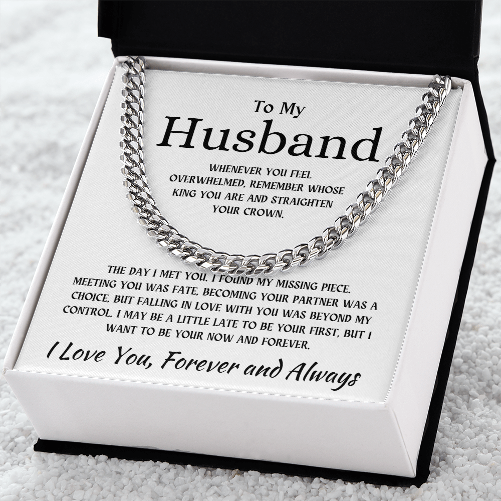 To My Husband | I Love You Forever and Always - Cuban Link Chain