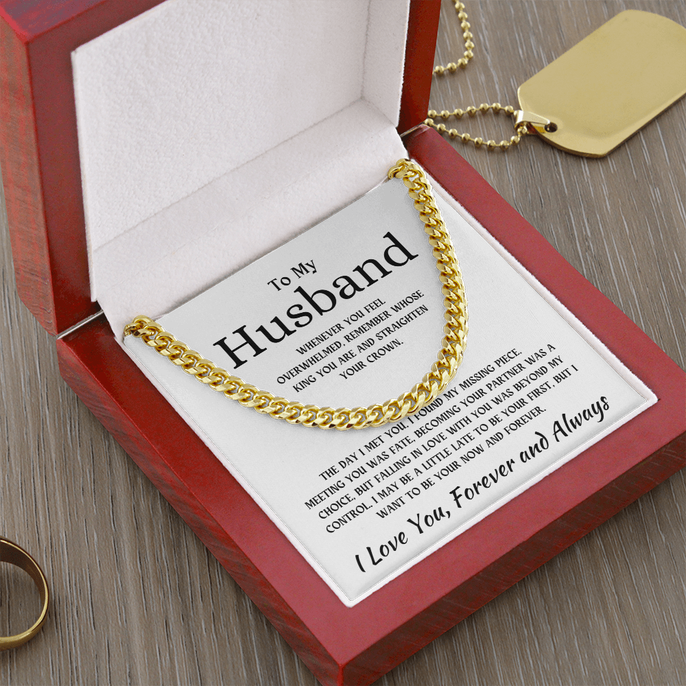 To My Husband | I Love You Forever and Always - Cuban Link Chain
