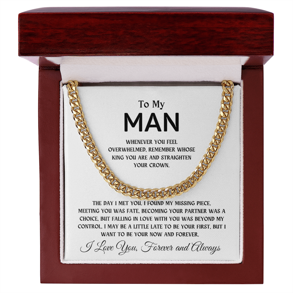 To My Man, The Day I Met You I Found My Missing Peace | Cuban Chain Necklace