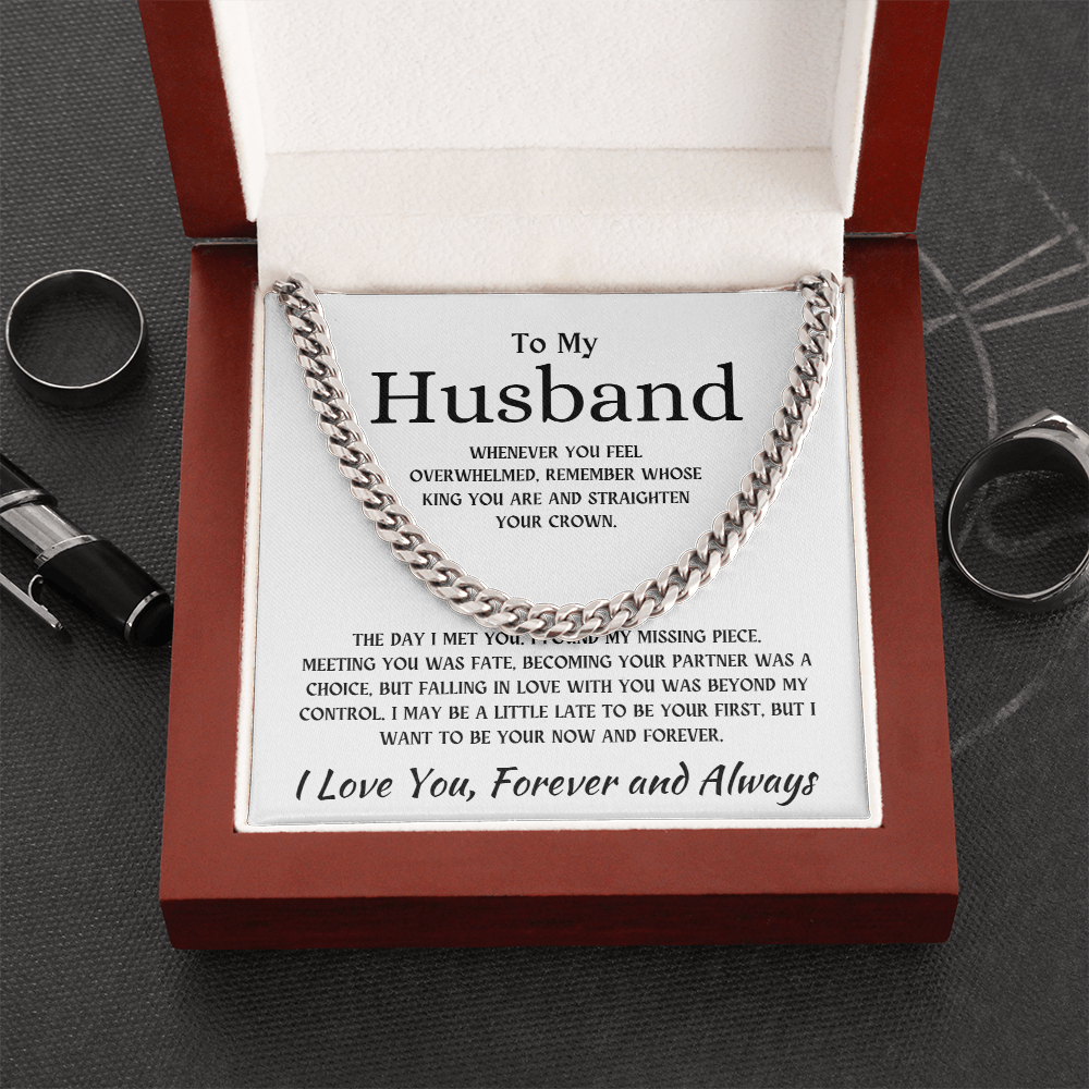 To My Husband | I Love You Forever and Always - Cuban Link Chain
