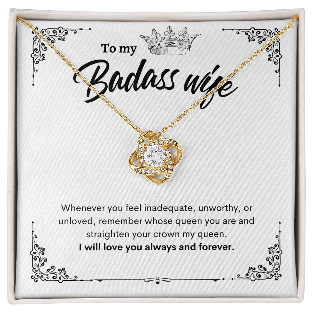 To My Badass Wife | I Will Love You Always and Forever | Love Knot Necklace