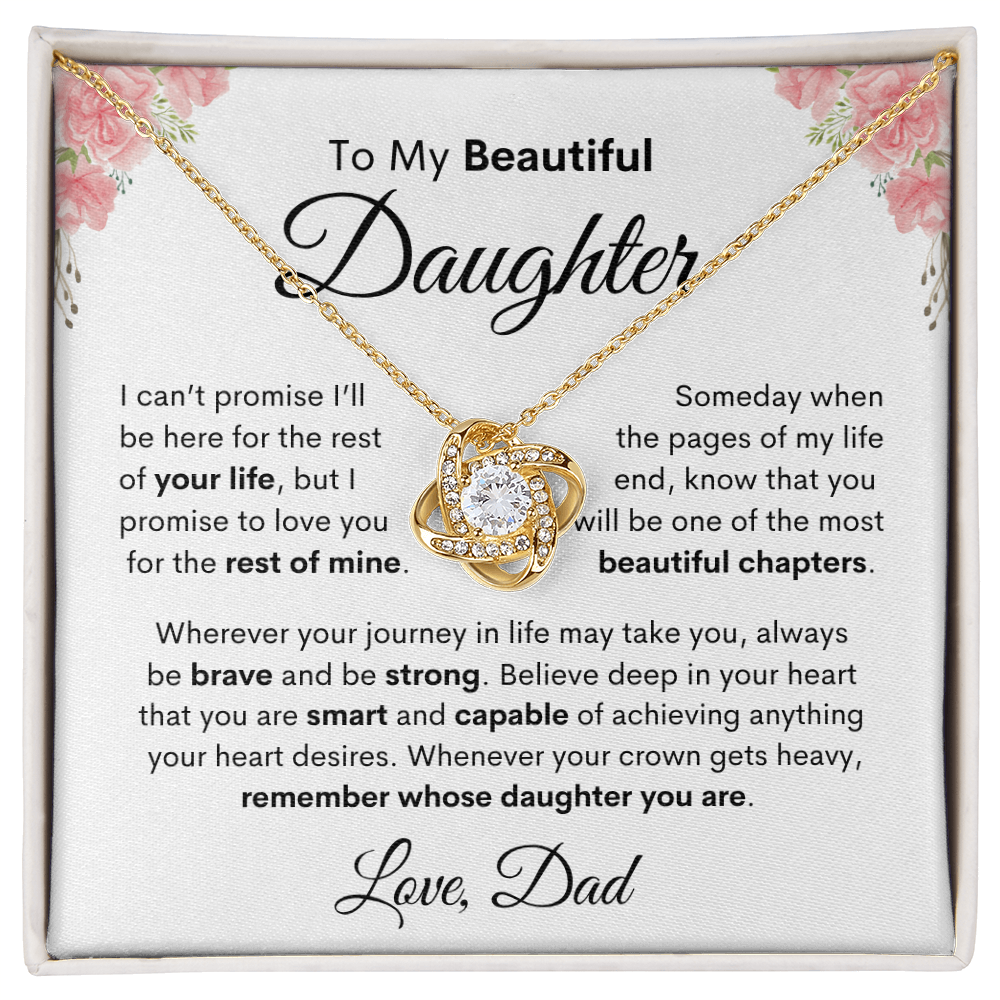 To My Daughter, Gift For Daughter From Dad | Love knot Necklace