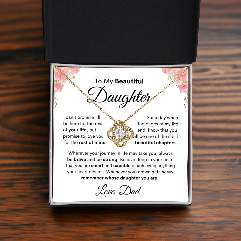 To My Daughter, Gift For Daughter From Dad | Love knot Necklace