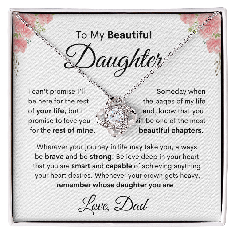 To My Daughter, Gift For Daughter From Dad | Love knot Necklace