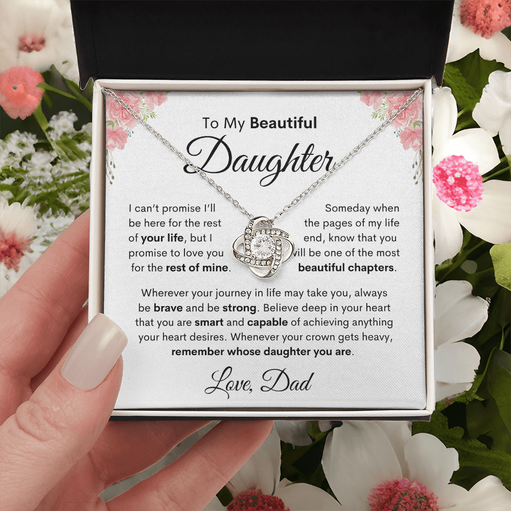 To My Daughter, Gift For Daughter From Dad | Love knot Necklace