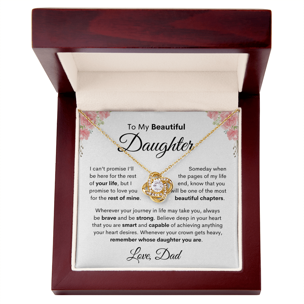 To My Daughter, Gift For Daughter From Dad | Love knot Necklace