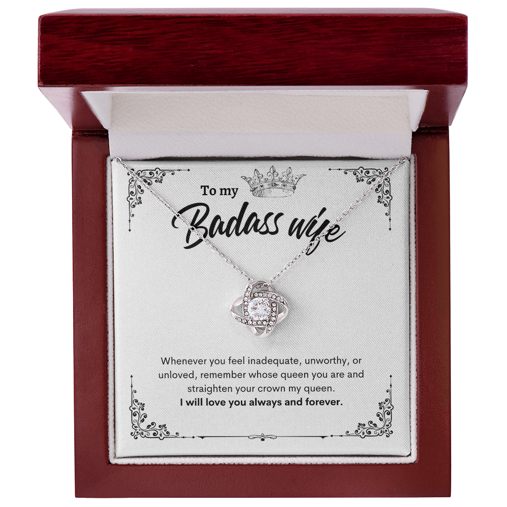 To My Badass Wife | I Will Love You Always and Forever | Love Knot Necklace