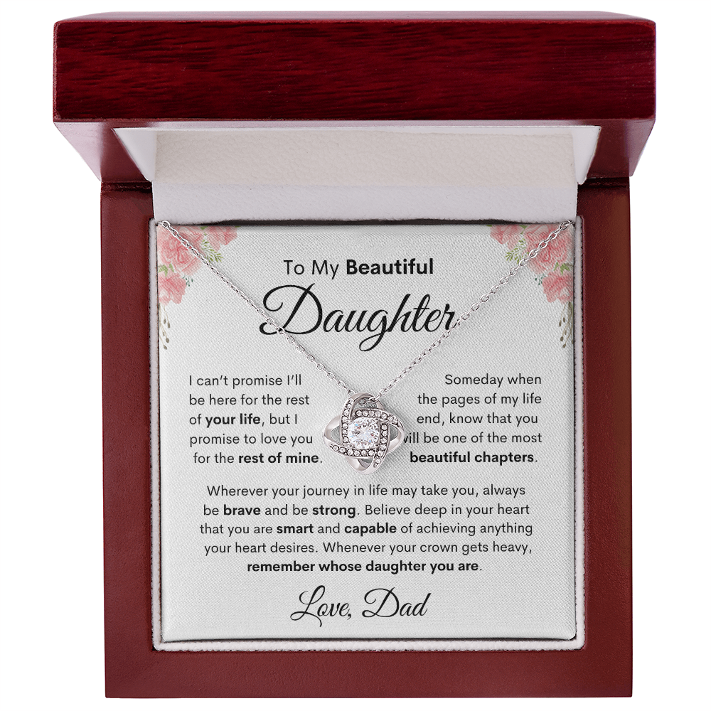 To My Daughter, Gift For Daughter From Dad | Love knot Necklace