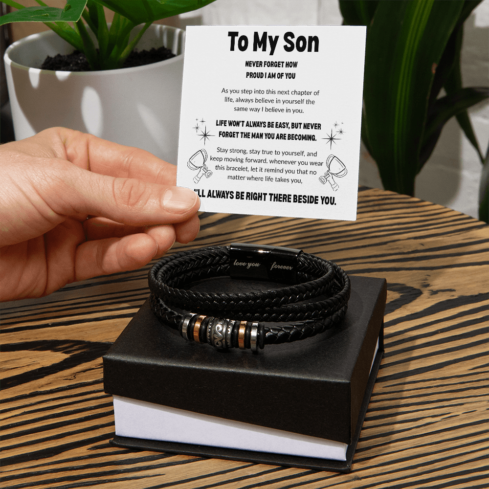 To My Son | Never Forget How Proud I Am of You - Love You Forever Bracelet
