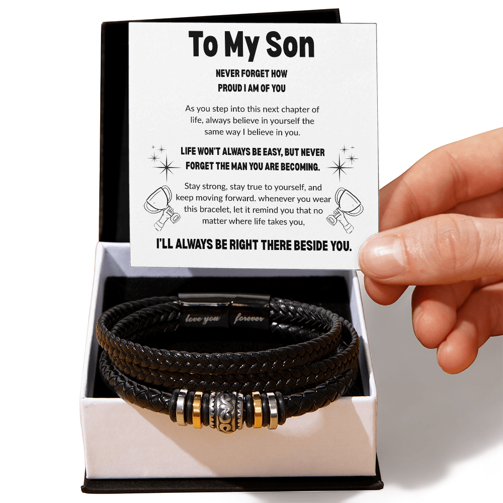 To My Son | Never Forget How Proud I Am of You - Love You Forever Bracelet
