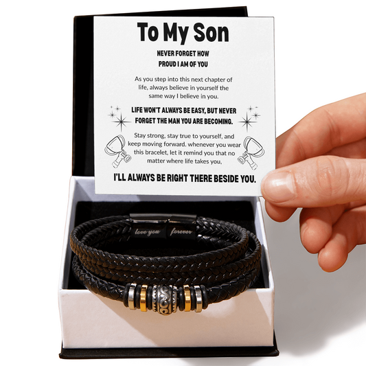 To My Son | Never Forget How Proud I Am of You - Love You Forever Bracelet