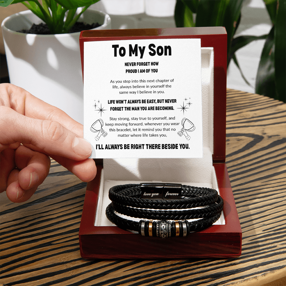To My Son | Never Forget How Proud I Am of You - Love You Forever Bracelet