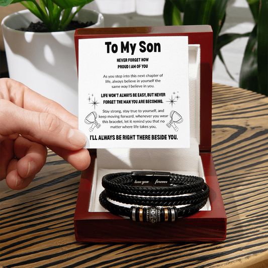 To My Son | Never Forget How Proud I Am of You - Love You Forever Bracelet