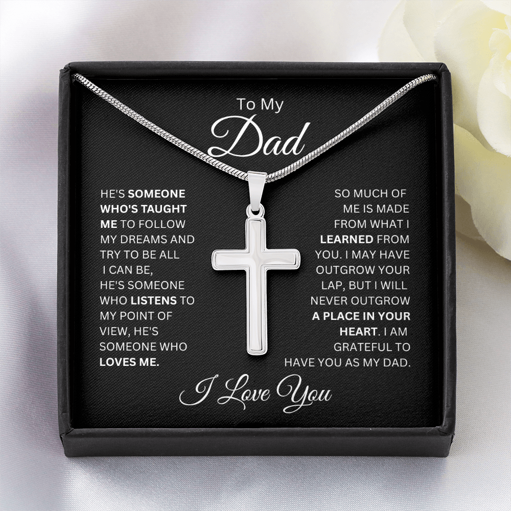 To My Dad | I Am Grateful To Have You As My Dad - Artisan Cross Necklace