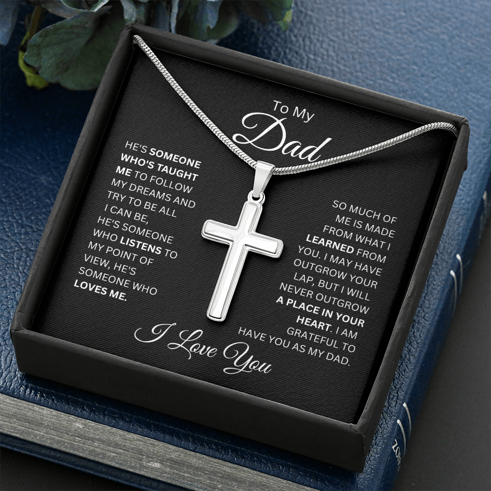 To My Dad | I Am Grateful To Have You As My Dad - Artisan Cross Necklace