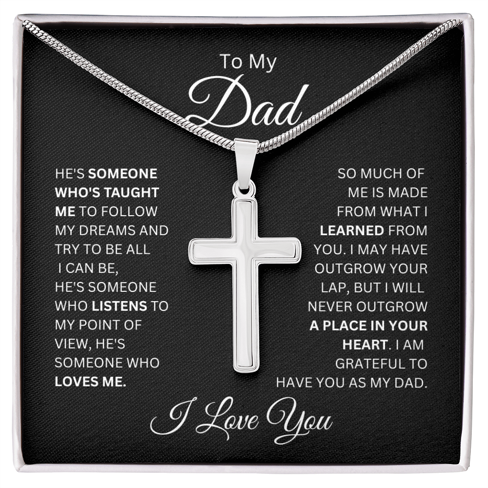 To My Dad | I Am Grateful To Have You As My Dad - Artisan Cross Necklace