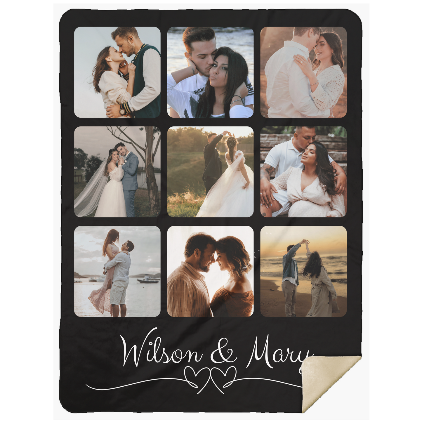 Custom Photo Blanket Collage, Picture Blanket With Text, Memorial Blanket, Friend Couples Gift, Birthday Anniversary Gift, Family Blanket